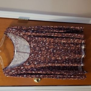 Maurices Long Sleeve Tee, Floral, Size 4X (B2)